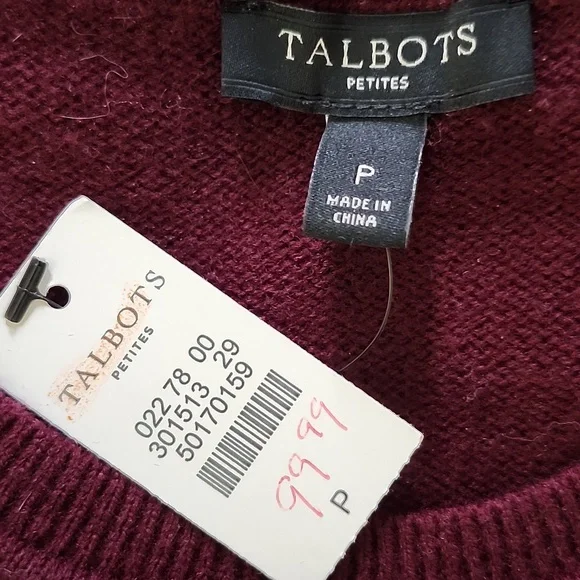 Talbots Nordic Wool Blend Embellished Sweater NWT ($99.99) - Picture 7 of 8